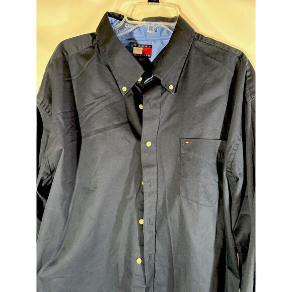 Tommy Hilfiger Men’s XXL  Big N Tall Dark Blue Long Sleeve Button  Down Shirt - Picture 8 of 8
